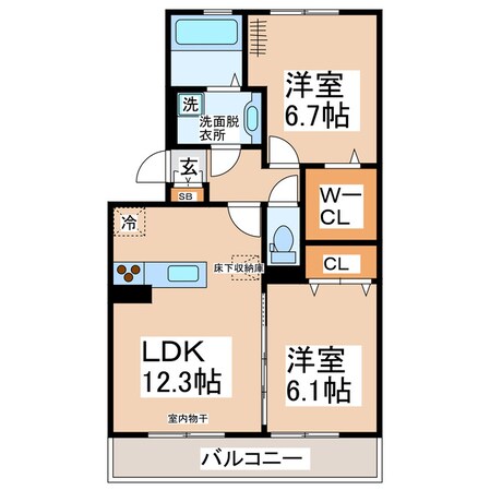 コートプレイス龍田Ⅰの物件間取画像